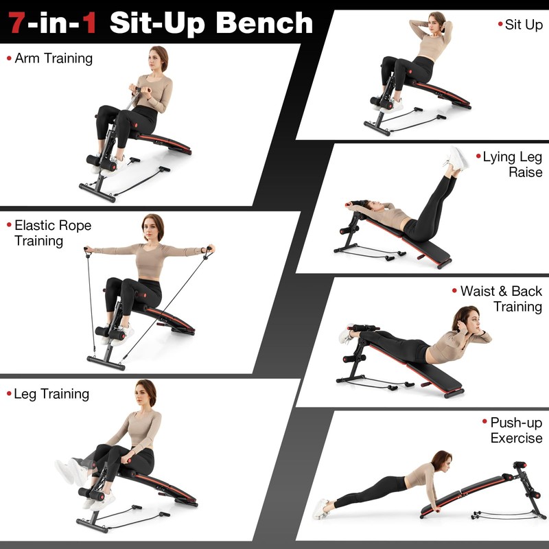 KOTEK Sit Up Bench, Foldable & Adjustable Ab Workout Equipment