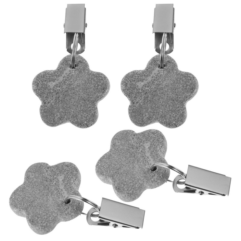 Kichvoe 4pcs Flower Shaped Tablecloth Weights Clips Wind Design for