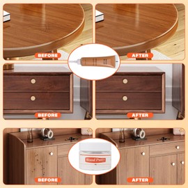 Wood Furniture Repair Kit,Vinyl Floor Repair Kit -3 Color Laminat Wood Fillers Restore Scratch, Cracks, Stains, Hole, Restofinisher Wooden Door, Floor, Table, Cabinet-Restore Any Woods,Brown Walnut