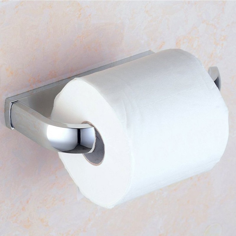 Aothpher Wall Toilet Roll Holder Bathroom Tissue Rack Brass Chrome
