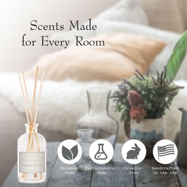 K. Hall Designs Washed Cotton Boxed Diffuser Kit, Refreshing Clean Scent, Reed Diffuser Set for Home, Long Lasting Aroma Diffuser, Refillable, 8 fl oz
