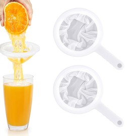 MEXRUMI Strainer, Pack of 2 Fine Strainer with Handle, 100 Mesh Hair Strainer, Kitchen Mesh Strainer, Ultra Fine Funnel Filter, Household Sieve Hand Strainer