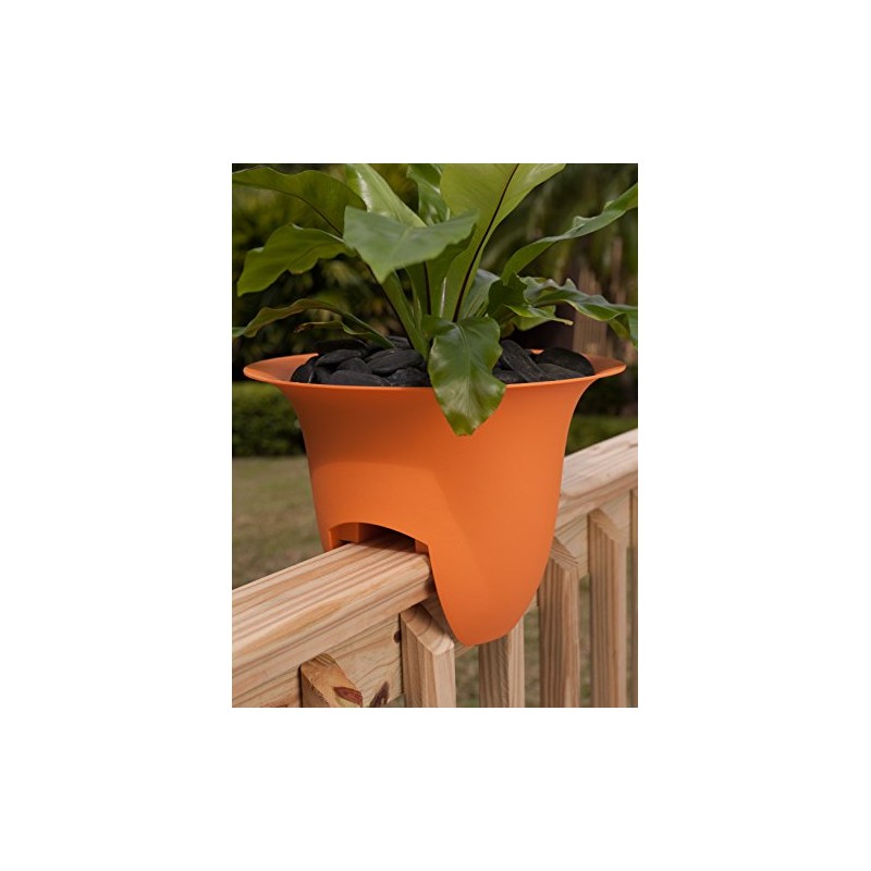 Rail Planter Red 18" Rnd