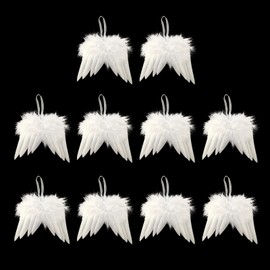 Pack of 10 Angel Wings Decorative Christmas Tree Decorations Angel Wings Christmas Tree Decoration Small Angel Ornament Tree Decoration Christmas Angel Wings Pendant Christmas Tree Decoration White