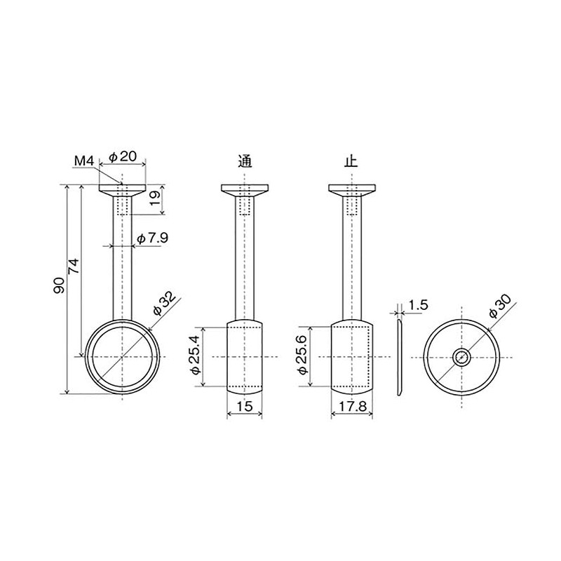 Shimizu New Hikari SH-PBH25E-K Hang Bracket, Black, 25 Stop