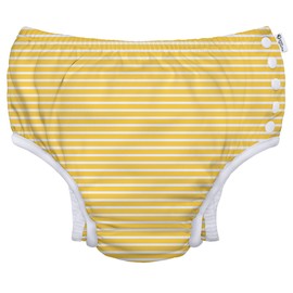 green sprouts Baby Toddler Eco Snap Swim Diaper - Yellow Stripes - 4T