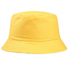 Bucket Hats Basin Hat Fisherman Cap Cotton Beach Sun Hat Sports Hat (Yellow)