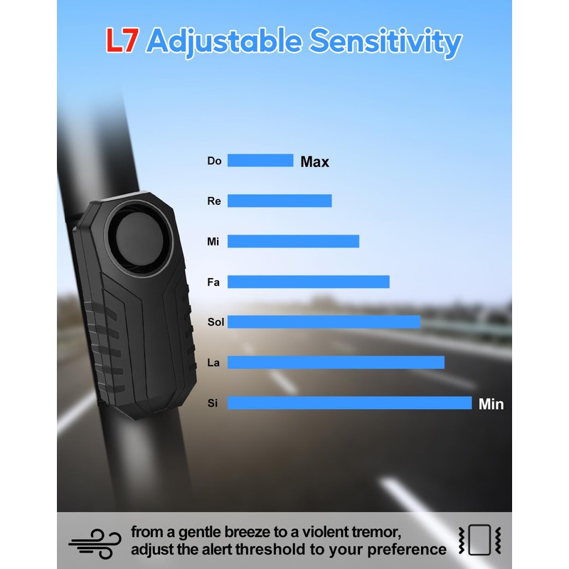 Cruxer Bike Alarm Remote Motion Sensor System, Motorcycle Alarm with