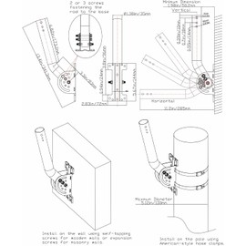 Aerial Mast with Reinforced Pin, Solid Stainless Steel J Bar (3.5cm x 30cm), Compatible with Wall, Gutter or Roof Installations, Suitable for Outdoor Access Points