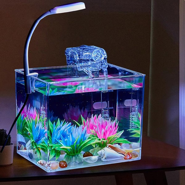 Aquarium Starter Kits - Arcrylic Fish Tank with 3W Light