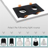 BRENDAXIN Square Black Double-Head GU10 Downlight housing, recessed Spotlight Frame,