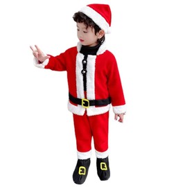 Gyattei Santa Cosplay, Kids, Kids, Boys, Girls, Christmas, Santa Claus Costume, Top and Bottom 4 Piece Set (140)