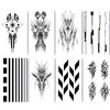 Nirbffo Temporary Tattoo Line Geometry Robot Mechanic Arm Tattoo Circuit