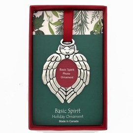 Basic Spirit Angel Wreath Photo Handcrafted Christmas Ornament, 5-inch Height