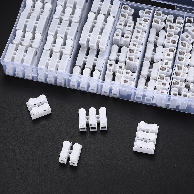 65 Pcs Spring Wire Connectors, Spring Clamp Terminal Cable Clamp