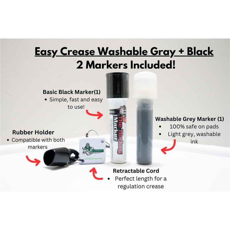 Easy Crease - Hockey Goal Crease Marker Protractor (Washable Gray