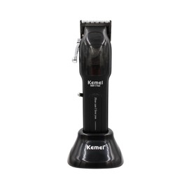 Kemei KM-1763 - Cortadora de pelo de 9000 rpm (10 W, potente cortadora de pelo de peluquería, carcasa de metal, ajustable, cortadora eléctrica para hombres)
