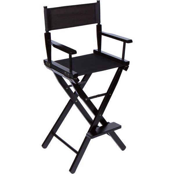 Trademark Innovations Bar Height Director's Chair - Black Wood - 30" (Black)