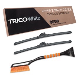 TRICO White 22 Inch 2 Pack with  Snow Brush and  Ice Scraper (35-2222IS)