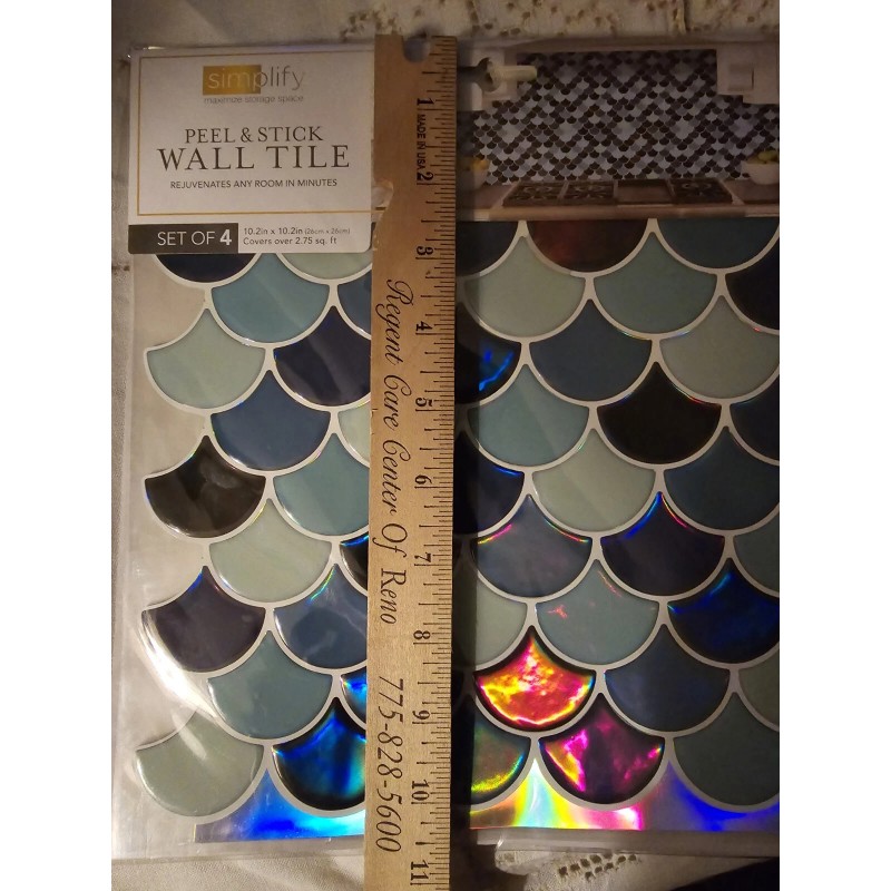 Simplify Peel & Stick Wall Tile Scallop 4 Pack Style