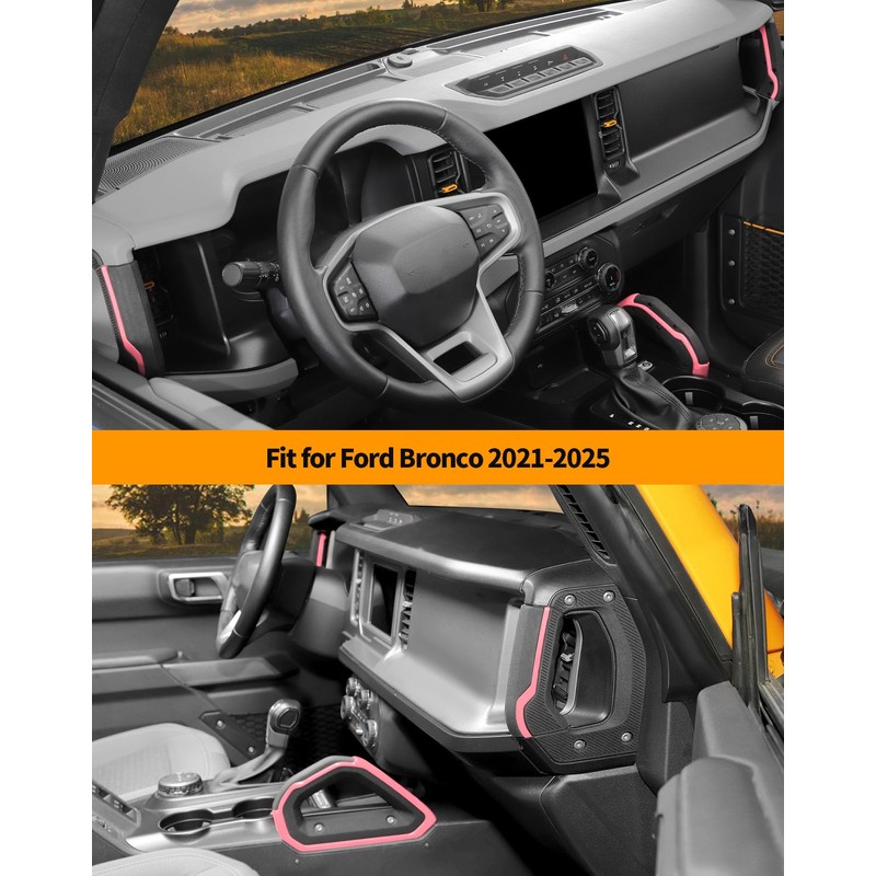 Hoolcar Center Console Dash Board Trim & Grab Handle Decor