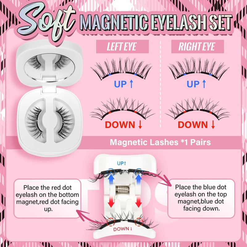 Soft Magnetic Lashes With Applicator,lash Fixer,Long Lasting and Reusable Natural