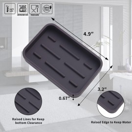 MicoYang Silicone Kitchen Sink Organizer Tray for Multiple Usage,Easy Clean Sponges Holder for Kitchen Bathroom Counter or Sink,Dish Soap Dispenser,Scrubber,Bottle,Cup Coffee 4.9”x 3.2”