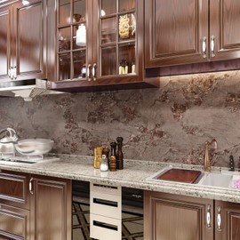 VaryFloral Brown Gold Marble Contact Paper for Countertops Peel and Stick Textured Matte Bronze Marble Wallpaper for Kitchen Living Room Waterproof Removable Granite Vinyl Wrap for Table 11.8"x118"