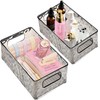 IIDEA 2 Pack Clear Plastic Storage Bins,Multi-Purpose Cabinet Organizers,Stackable Space-Saving