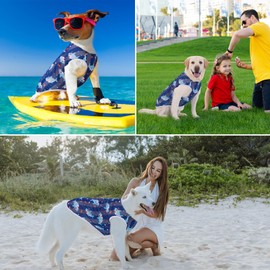 TOPSOSO Dog T-Shirt, Quick Drying, Breathable, Pet Summer Shirts, Soft Mesh, Stretchy, Fashionable with Shark Printed Dog Shirt, Cold to Touch, Suitable for Indoor and Outdoor Use, Large Dogs, XL