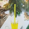 200PCS 10.2 Inches Disposable Decorative Yellow Plastic Straws for Birthday