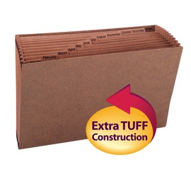 Smead TUFF Expanding File, Monthly (Jan.-Dec.), 12 Pockets, Legal Size, Redrope-Printed Stock (70490)