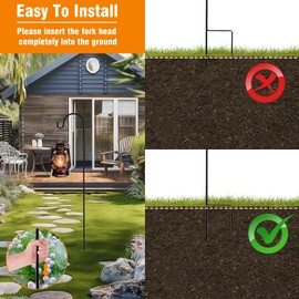 Dinhauyon Outdoor Shepherd Hook, Pack of 4 Garden Shepherd Hooks, 100 cm Anti Rust Heavy Duty Metal Grounding Nails, Used for Bird Feeding, Solar Lights, Wind Chimes and Outdoor Decoration