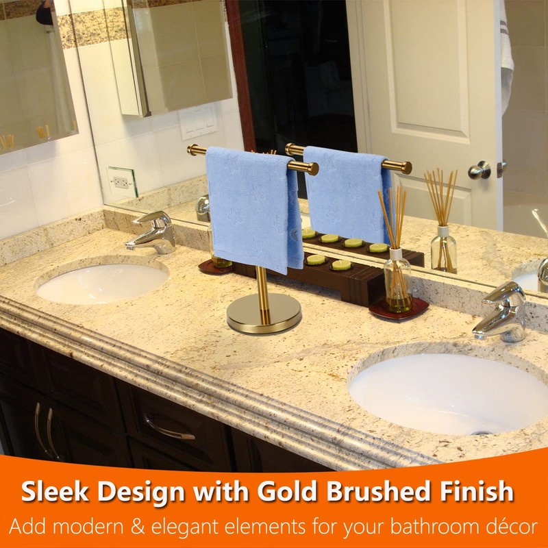 Kalitro Gold Towel Rack Hand Towel Stand, Bathroom Towel Holder