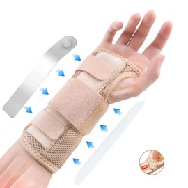 Muñequera De Soporte, Muñequera Ajustable Con 2 Soportes, Soporte Ligero Y Transpirable, para el dolor, el túnel carpiano, la artritis, la tendinitis, las fracturas, etc.(Rosa, Lzquierda)