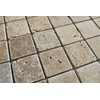 2x2 Walnut Tumbled Aged Travertine Mosaic Tile Wall and Floor