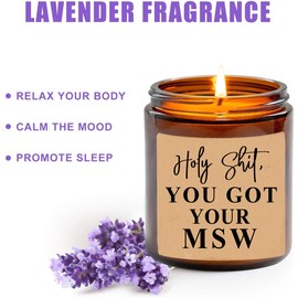 MSW Graduation Social Worker Gifts - Funny Candle - Housewarming - Decor