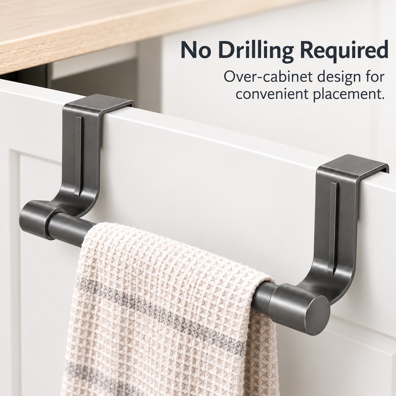Over Cabinet Towel Bar for Kitchen and Bathroom – 9.06