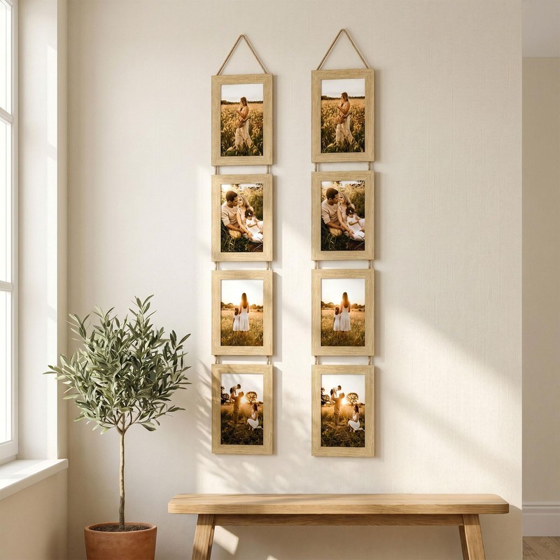 2 Pack Collage Picture Frame for 8 Photos, MDF Multi
