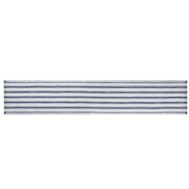 Mikasa Cotton and Linen Table Runner, White Dining Table Runner with Navy Stripe, 230 x 34cm | Natural Table Runner for Rustic Dining, Machine Washable