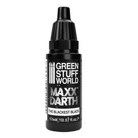 Green Stuff World Maxx Darth Black Paint 17 ml The Blackest Black Paint 98.9% Light Absorption Rate, 11947