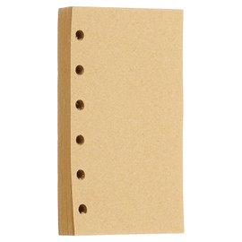 PATIKIL A7 Refill Paper, Unlined Blank Kraft Paper Refillable Paper 6 Hole Filler Inserts Loose Leaf Paper for 6 Ring Binder, 80 Sheets/160 Pages, Beige