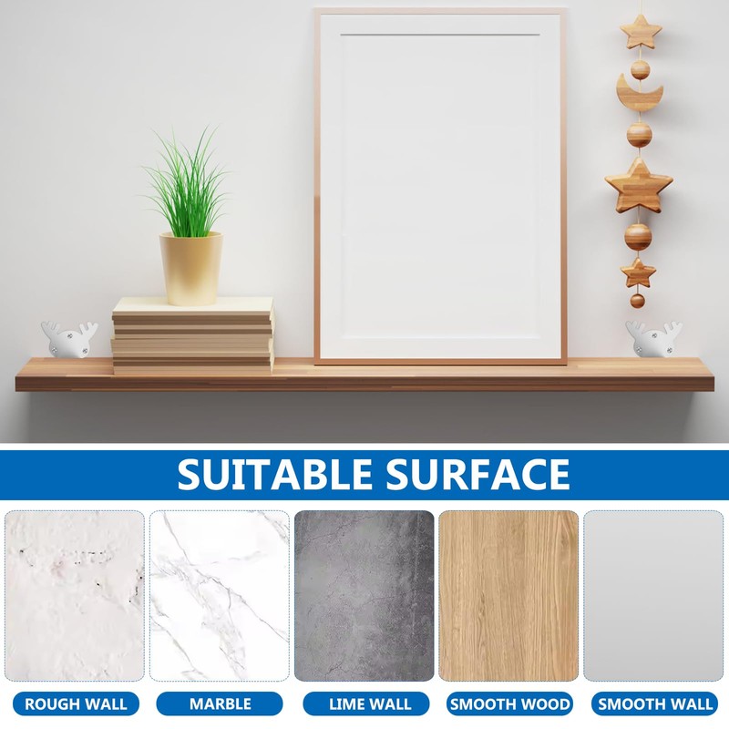 4 Pcs Heavy Duty Floating Shelf Brackets for Shelves L