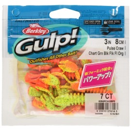 Berkley Gulp! SW Pulse Claw 3" Chartluce Green Black Frost Orange G2SQPC3-CGBFO Chinu Light Rock Rock Fish