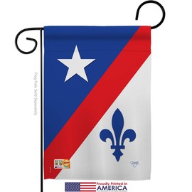 Franco American Garden Flag Set with Stand Country Living Fleur De Lys Vintage Flower Lily Lis French Party Mardi Small Decorative Gift Yard House Banner Made In USA 13 X 18.5