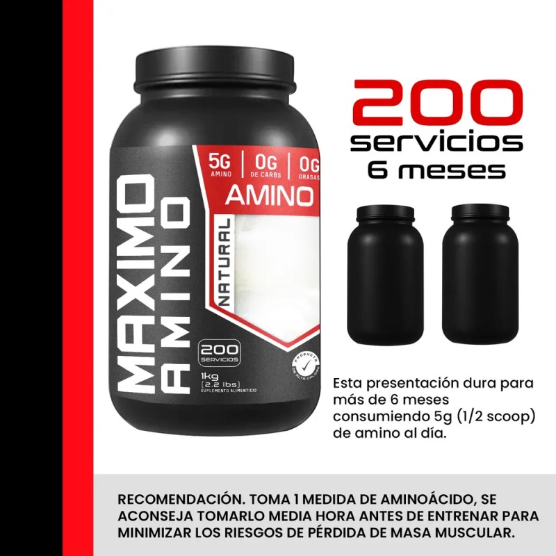 Suplemento Aminoacidos Maximo 1kg 200 Servs Varios Sabores