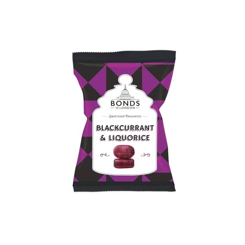 Bonds of London Blackcurrant & Liquorice Bags 120g (Pack of