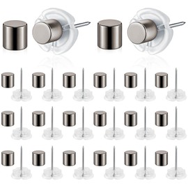 Outus 20 Sets Magnetic Push Pin Magnet Thumb Tack Poster Hanger Thumb Tacks for Wall School Supplies Classroom Decoration Bulletin Boards (Shiny Black)