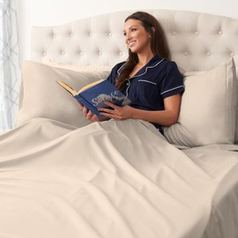 Northwest Ashford Home Essentials Bedding, 4 Piece Queen Size Sheet Set, Sand Dollar Taupe