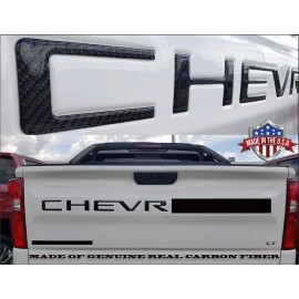 AUTOCARIMAGE RAISED TAILGATE LETTERS for SILVERADO 2019 - 2025 REAL CARBON FIBER